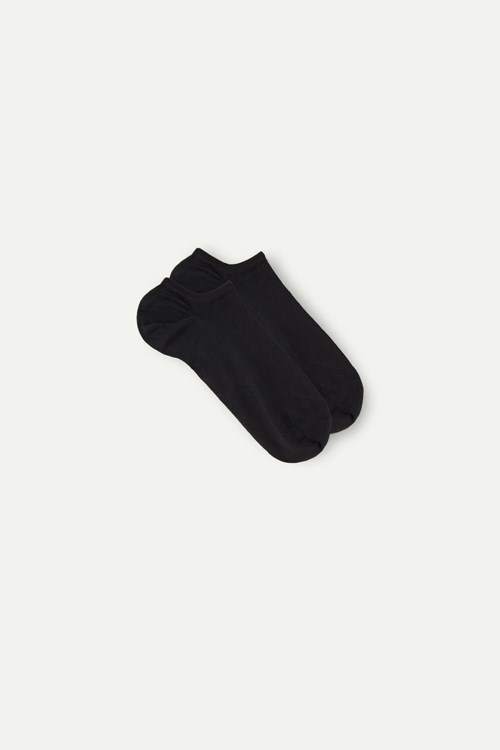 Intimissimi No-show Socks in Supima® Pamuklu Siyah Siyah | KDZIS-9806