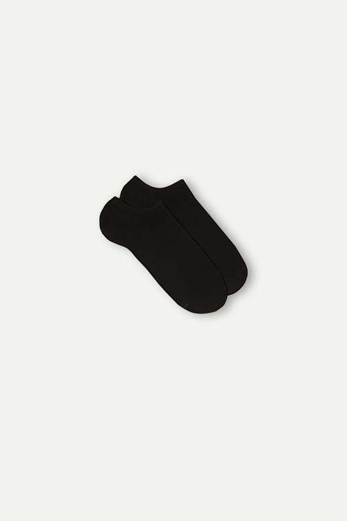 Intimissimi No-show Socks in Terrycloth Siyah Siyah | YBUZV-8704