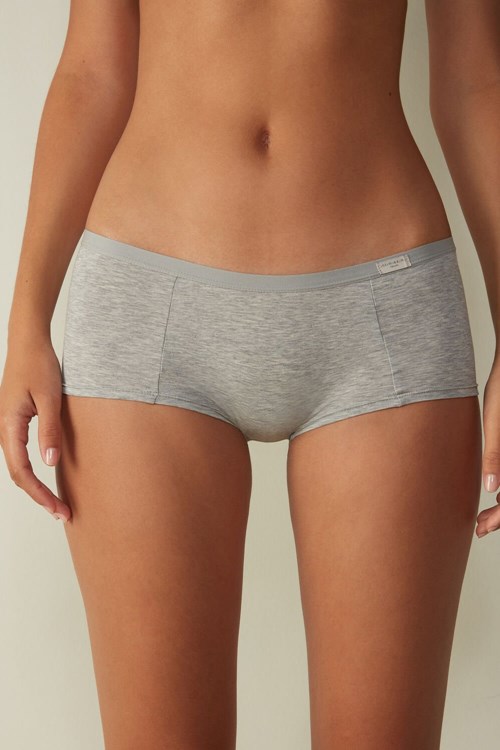 Intimissimi Pamuklu Boyshorts Gri Açık Gri | GMDNC-0123