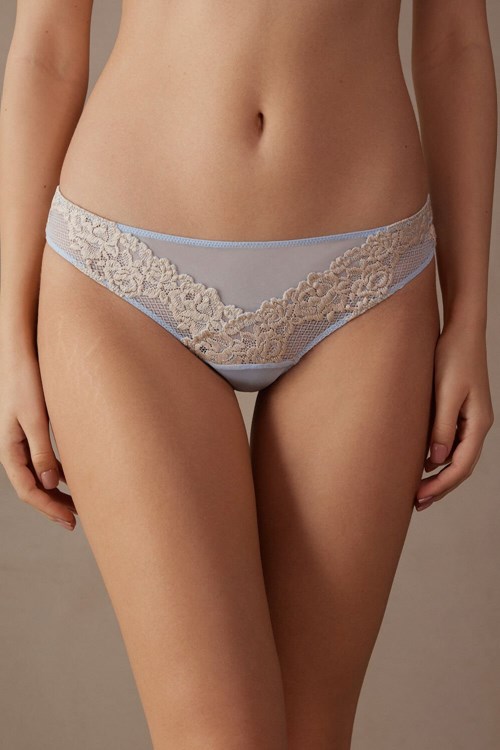 Intimissimi Pretty Flowers Brazilian Açık Mavi Mavi | ORMHQ-1902