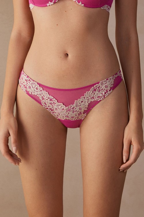 Intimissimi Pretty Flowers Brazilian Pembe Pembe | BXFMY-3045