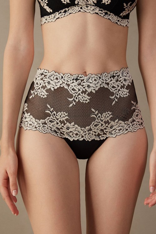 Intimissimi Pretty Flowers Hipster Brazilian Renkli Siyah | VXCJH-6290