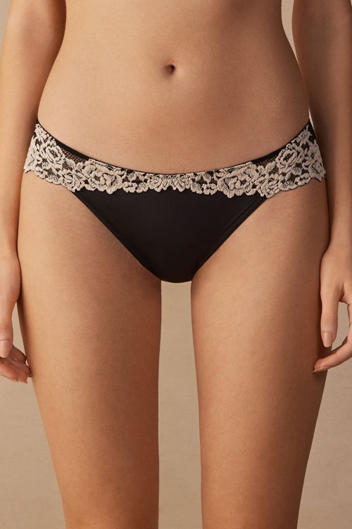 Intimissimi Pretty Flowers Panties Renkli Siyah | ZPKQN-0863