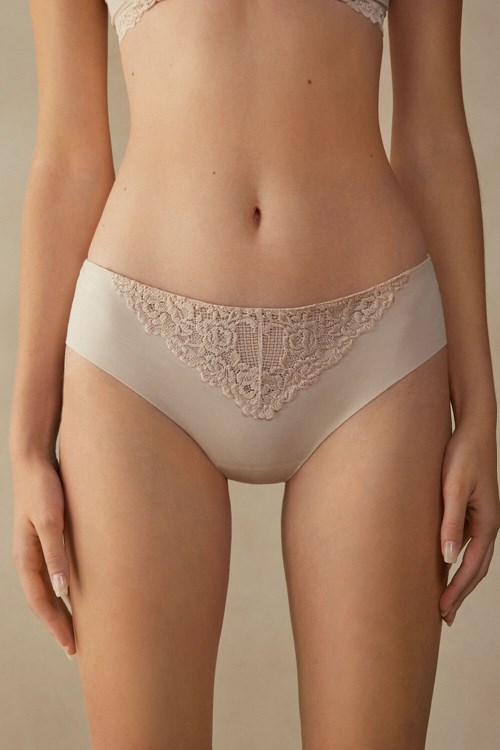 Intimissimi Pretty Flowers Seamless Pamuklu Panties Pembe | TMCDF-8913
