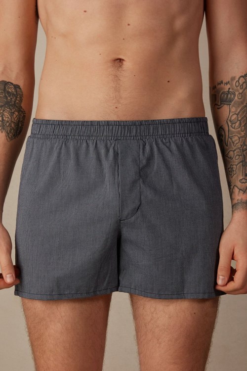 Intimissimi Print Detailed Boxers Mavi Mavi | WTARD-3170