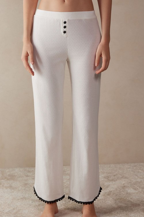 Intimissimi Pure Joy Full Length Pamuklu Pants Beyaz | HTJGV-6308