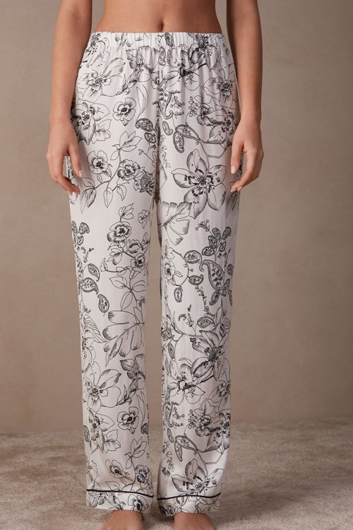 Intimissimi Pure Joy Full Length Satin Pants Baskılı Baskılı | ISNPW-2461