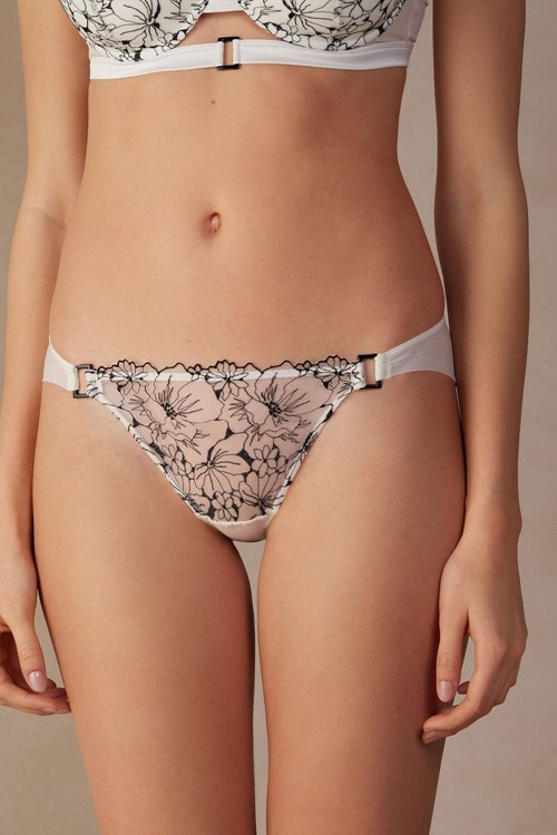 Intimissimi Pure Joy Panties Beyaz Siyah | XMFJN-3859