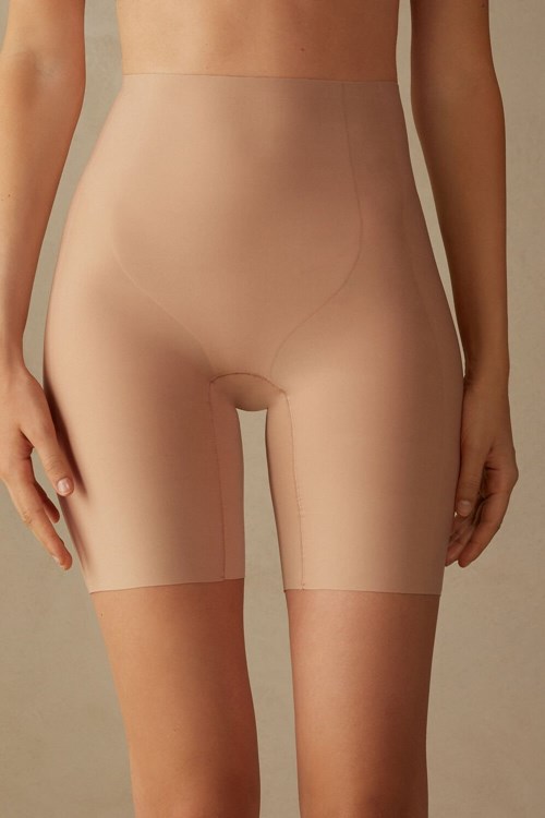 Intimissimi Raw-Cut Microfiber Shorts Bej Rengi | STYHZ-0297