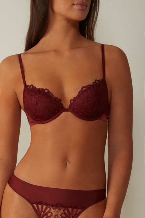 Intimissimi Romantic Life Bellissima Push-up Bra Kırmızı Koyu Kırmızı | DMSNU-5201