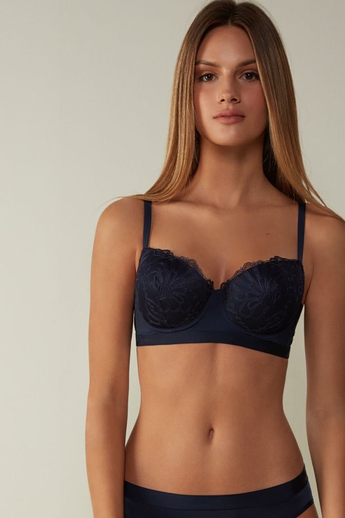 Intimissimi Romantic Life Sofia Balconette Bra Mavi Mavi | XUGNE-7540