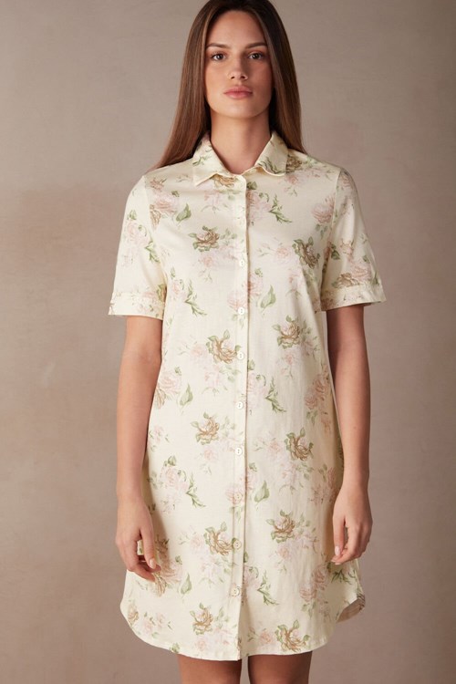 Intimissimi Scent of Roses Pamuklu Nightshirt Baskılı Baskılı | VLJKA-0982