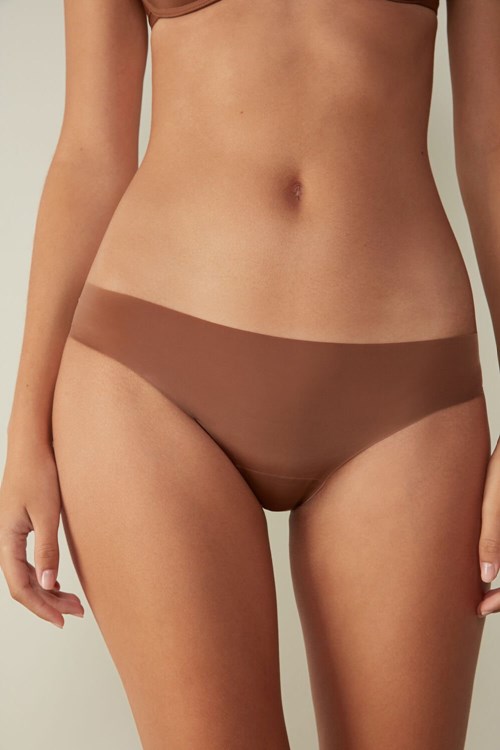 Intimissimi Seamless Microfiber Panties Koyu Bej Rengi | EUTCW-7258