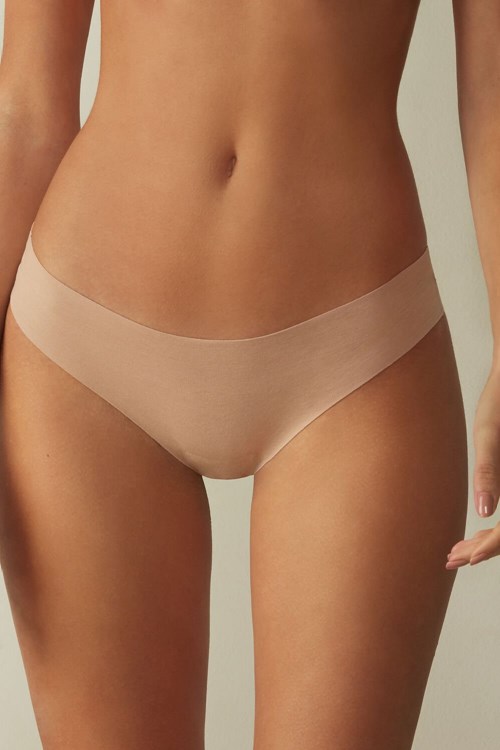 Intimissimi Seamless Supima® Pamuklu Brazilian Panties Bej Rengi | BHNYO-2389