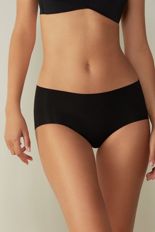 Intimissimi Seamless Supima® Pamuklu Hipster Siyah Siyah | ZBMOY-7014