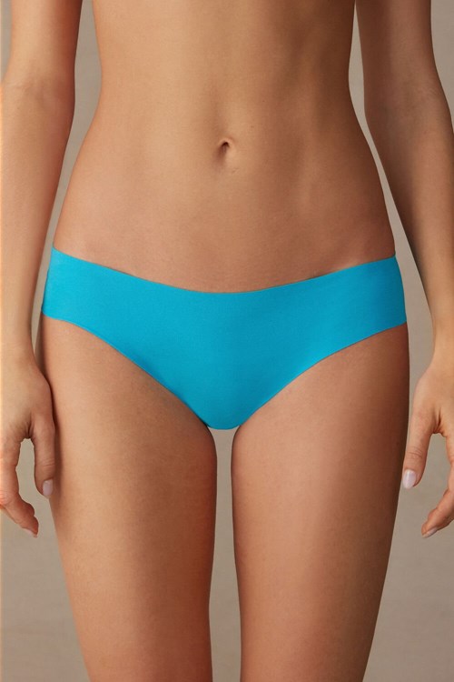 Intimissimi Seamless Supima® Pamuklu Panties Mavi Turkuaz | DJLSK-4523