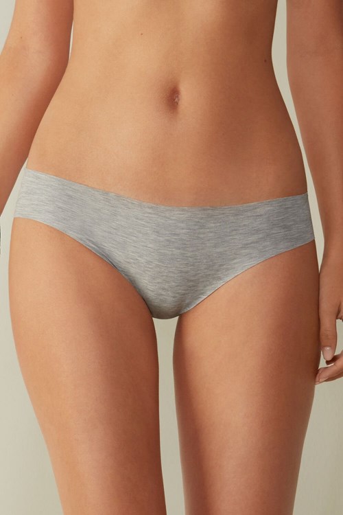 Intimissimi Seamless Supima® Pamuklu Panties Gri Açık Gri | LNMFB-6458