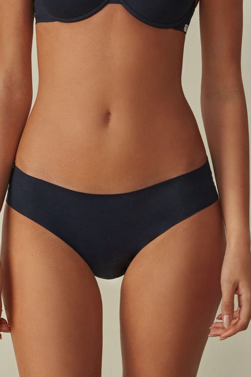 Intimissimi Seamless Supima® Pamuklu Panties Mavi Mavi | PJAYX-5973
