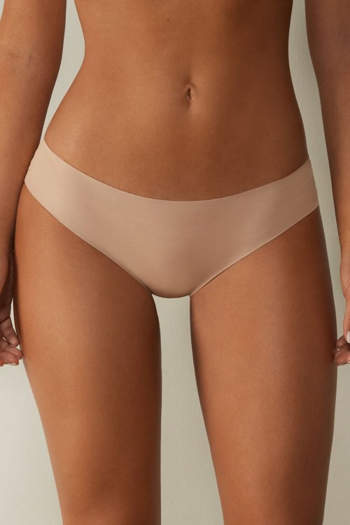 Intimissimi Seamless Supima® Pamuklu Panties Bej Rengi | QSELV-0635