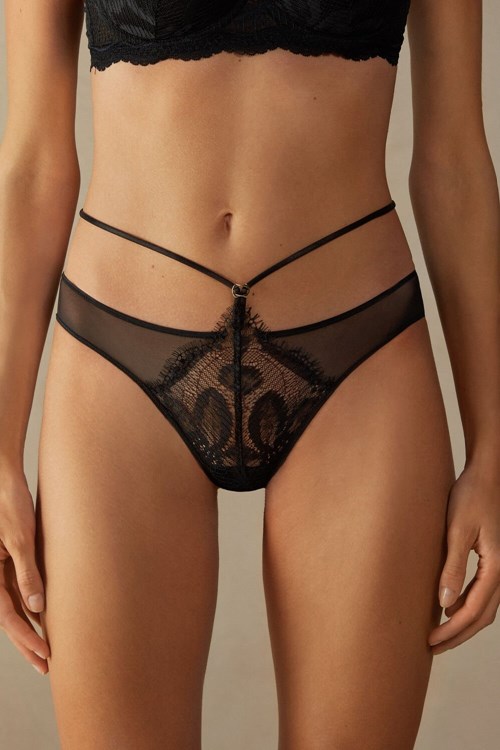 Intimissimi Sensual Unbounded Panties Siyah Siyah | OJABM-3269