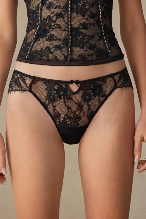 Intimissimi Shine High Like Stars Panties Siyah | NCSJG-9715