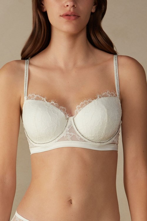 Intimissimi Shine High Like Stars Sofia Balconette Bra Beyaz | XJZFG-2941