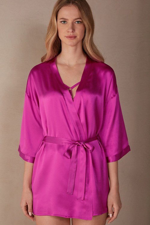 Intimissimi Silk Kimono Pembe Pembe | QEHRD-5361
