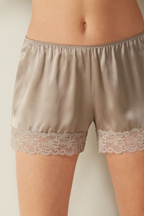 Intimissimi Silk Shorts Bej Rengi | QGSTB-6097