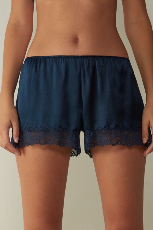 Intimissimi Silk Shorts Mavi Mavi | KOFDB-6172