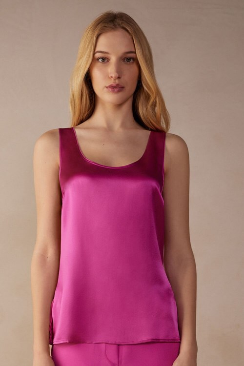 Intimissimi Silk and Modal Tank Top Pembe Pembe | SNBRE-9801
