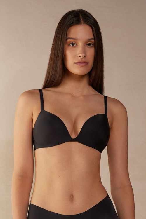 Intimissimi Silvia Push-up Bra in Ultralight Microfiber Siyah Siyah | SIVLC-8650