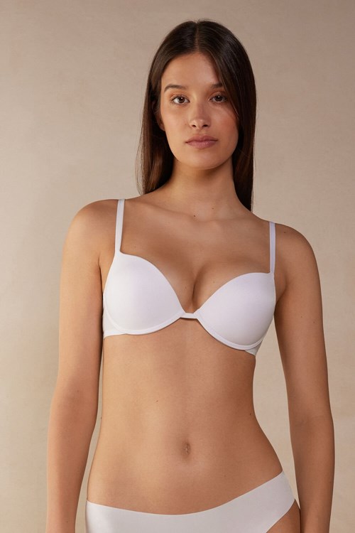 Intimissimi Simona Super Push-up Bra in Ultralight Microfiber Beyaz Beyaz | ESDTF-9075