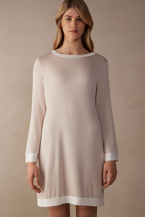 Intimissimi Simple Elegance Night Shirt Pembe Pembe Beyaz | ZSRJB-2508