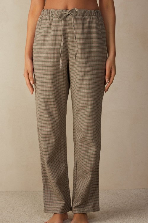 Intimissimi Slow and Cozy Brushed Cloth Pants Natural - 156j - Pied De Poule V.De | IOQHJ-2784