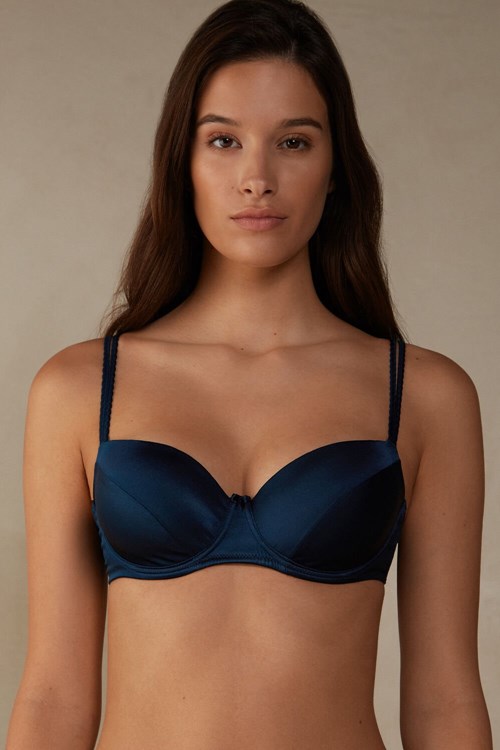 Intimissimi Sofia Balconette Bra in Silk Mavi Mavi | OHMZJ-4320