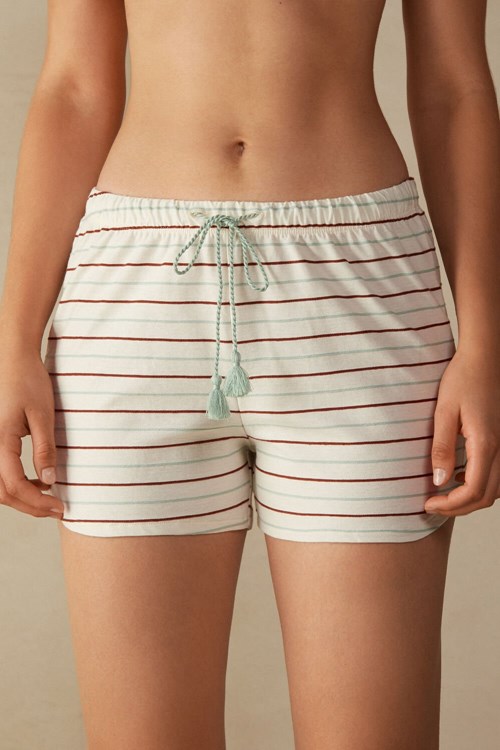 Intimissimi Spices Garden Pamuklu Shorts Beyaz | VGNPR-3251