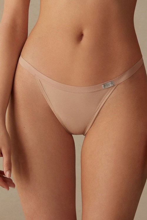 Intimissimi String Tanga in Pamuklu Bej Rengi | TBLQN-9218