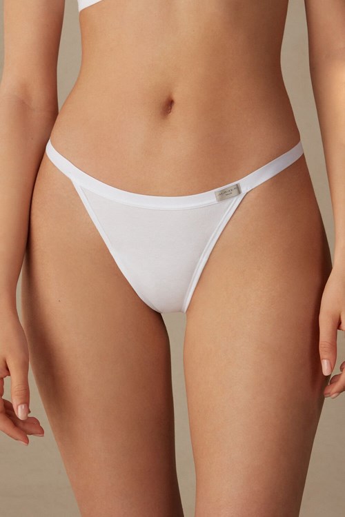 Intimissimi String Tanga in Pamuklu Beyaz Beyaz | TZPVS-7851