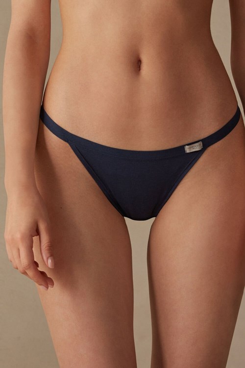 Intimissimi String Tanga in Pamuklu Mavi Mavi | OIZAL-0573