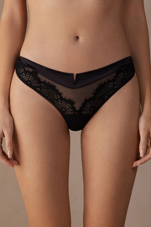 Intimissimi Stunning Beauty Brazilian Siyah Siyah | WFQJU-5938