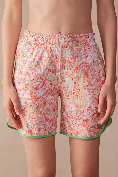 Intimissimi Summer Journey Ultrafresh Supima® Pamuklu Shorts Renkli Baskılı | NLZDY-8063