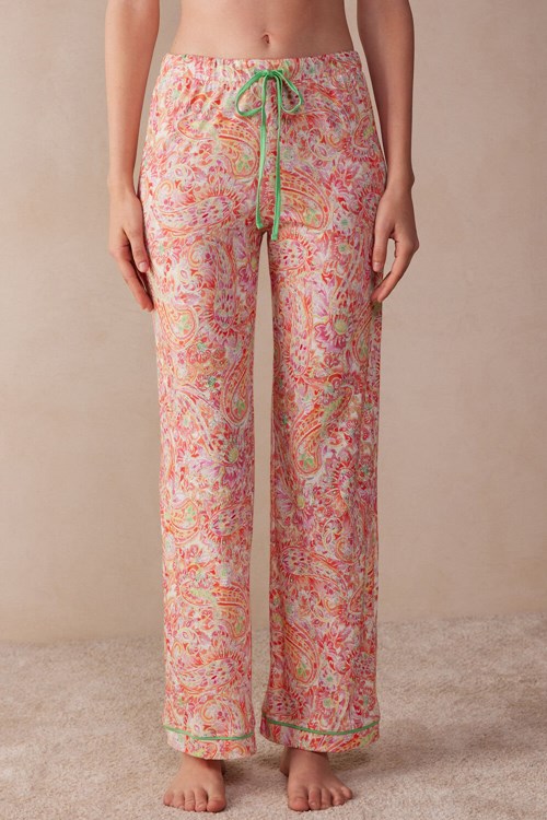 Intimissimi Summer Journey Ultrafresh Supima® Pamuklu Full Length Pants Renkli Baskılı | QDHWB-5789