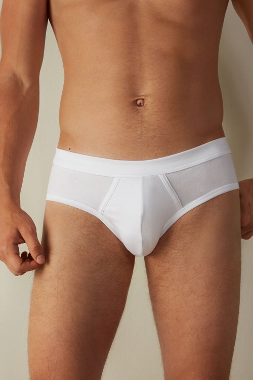 Intimissimi Supima® Pamuklu Briefs Beyaz Beyaz | XMBWI-1398