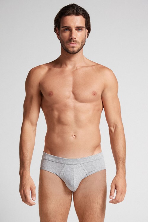 Intimissimi Supima® Pamuklu Briefs Gri Açık Gri | NFAHG-4173