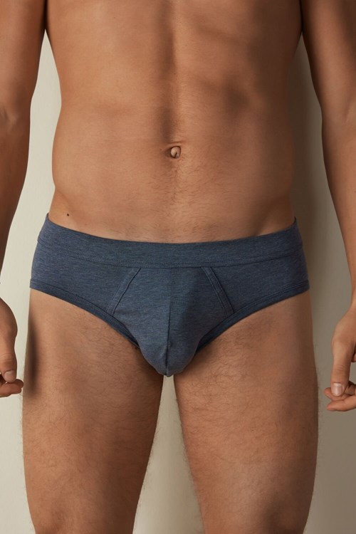 Intimissimi Supima® Pamuklu Briefs Mavi Mavi | GVFHY-2781