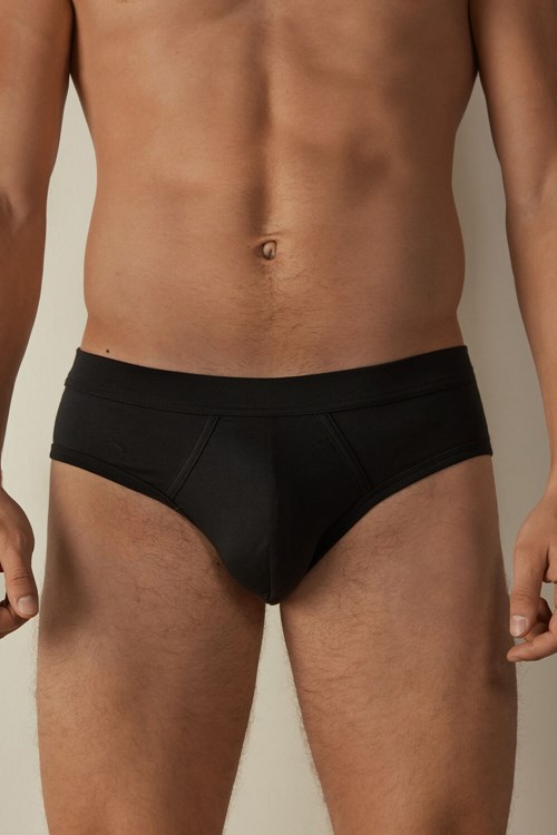 Intimissimi Supima® Pamuklu Briefs Siyah Siyah | JWQOI-5432
