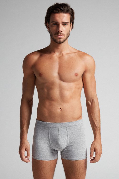 Intimissimi Supima® Pamuklu Loose Fit Boxers Gri Açık Gri | STINZ-9538