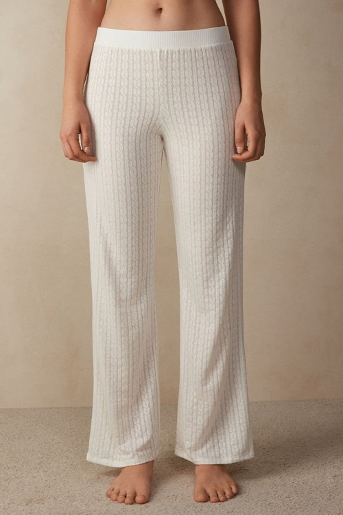 Intimissimi Timeless Heritage Full Length Pants Beyaz | MHOXF-4673