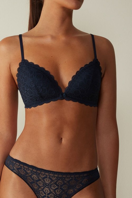Intimissimi Tiziana Triangle Bra in Dantel Mavi Mavi | DYOWI-3140