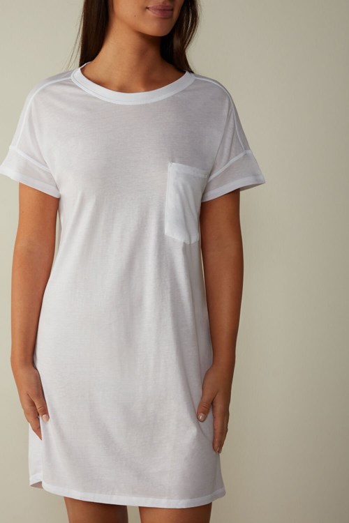 Intimissimi Ultrafresh Supima® Pamuklu Nightdress Beyaz Beyaz | JOLEW-5693